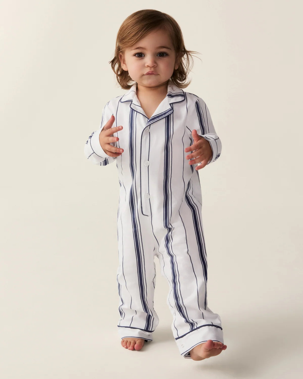 Twill Classic Romper | Navy Parlor Stripe