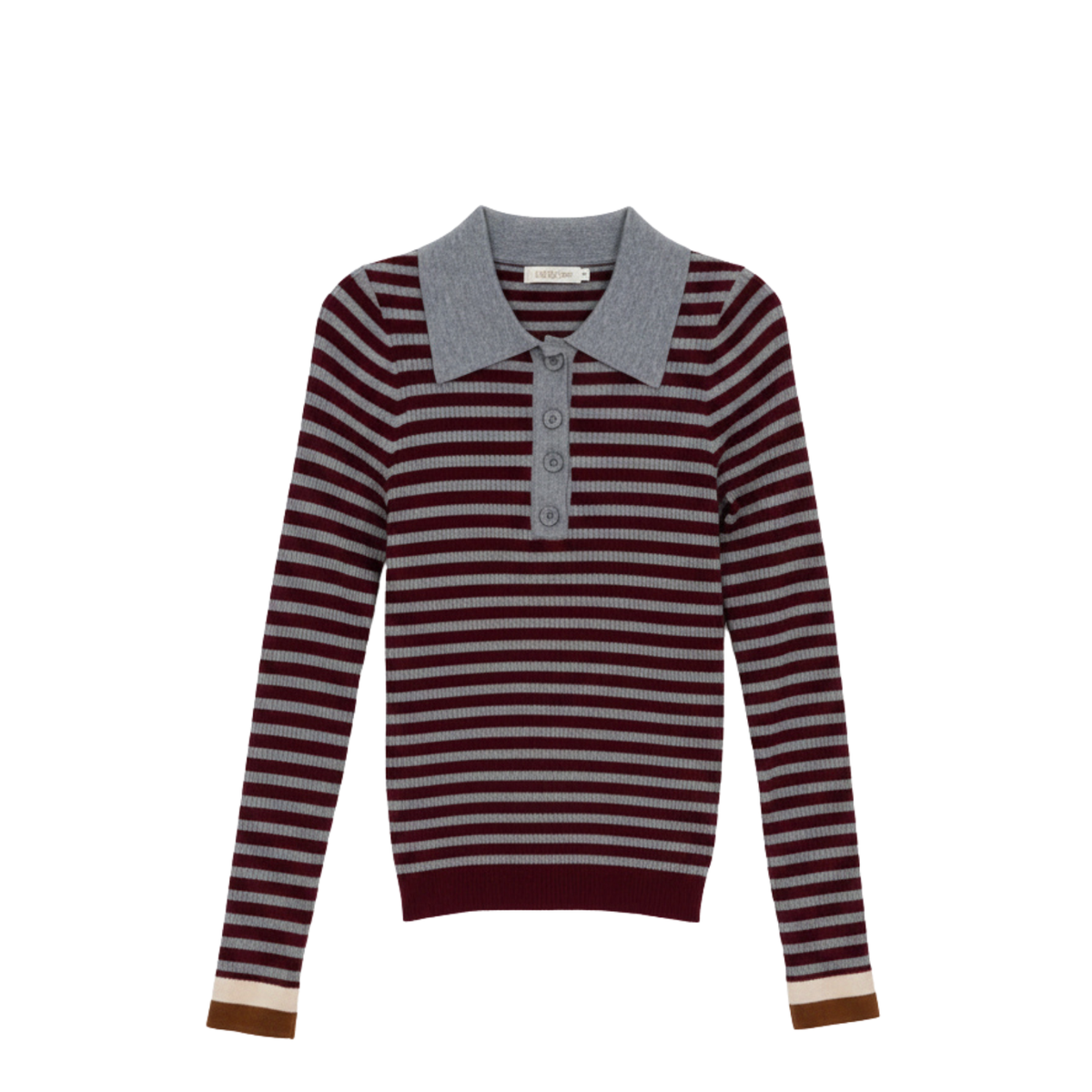 Wallaby Polo Knit Sweater | Merlot Red