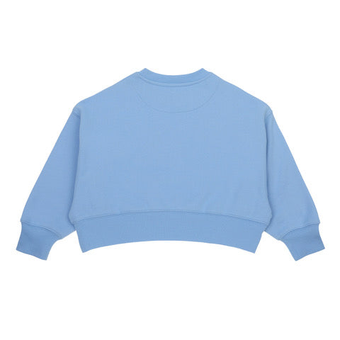 Cropped Crew Neck Jumper - Dutch Blue