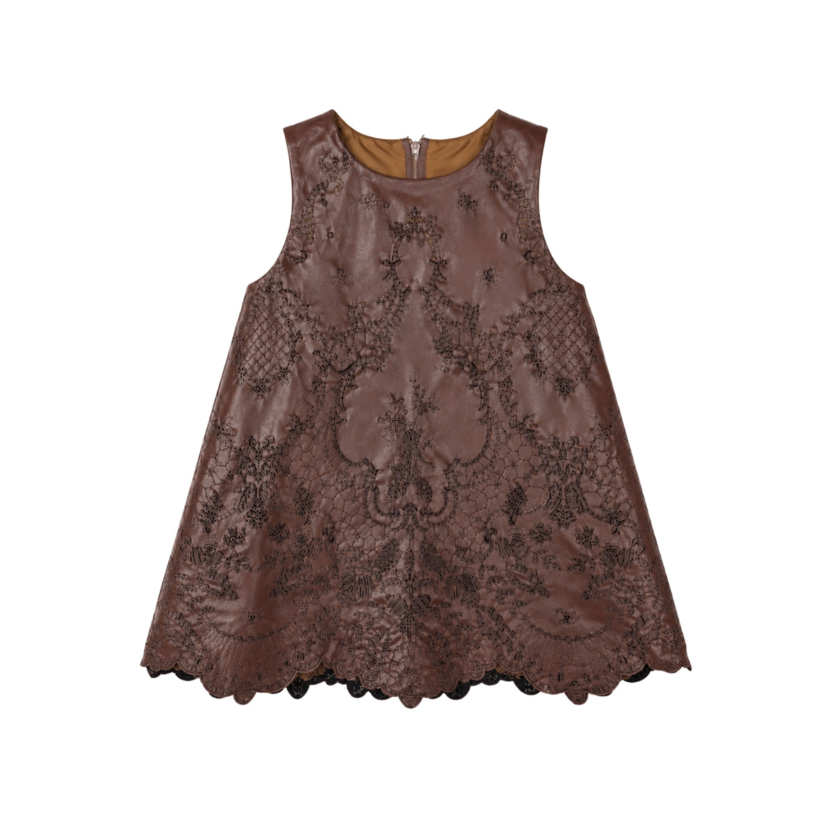 Alba Faux Leather Dress | Tobacco