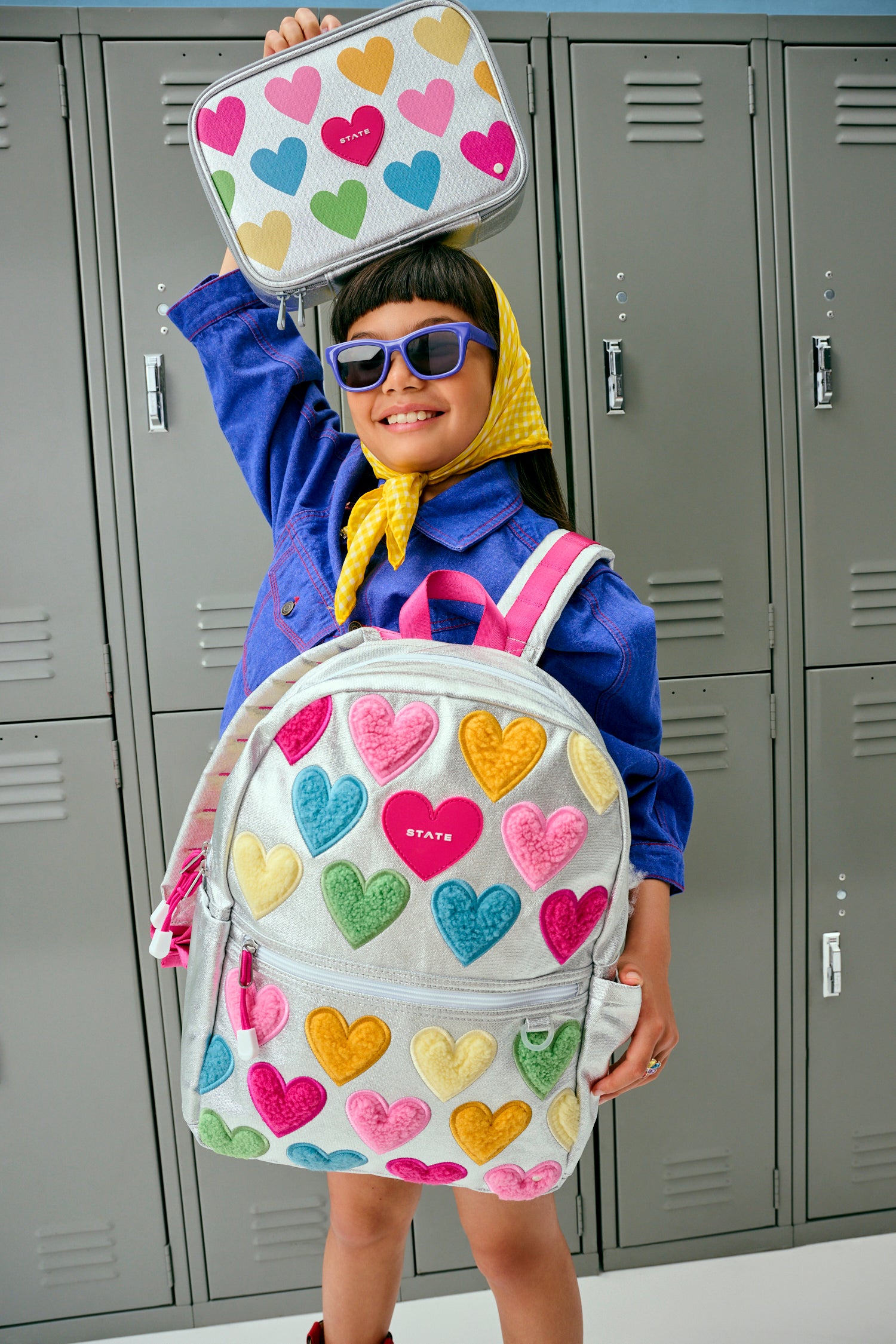 Kane Double Pocket Backpack | Happy Fuzzy Hearts