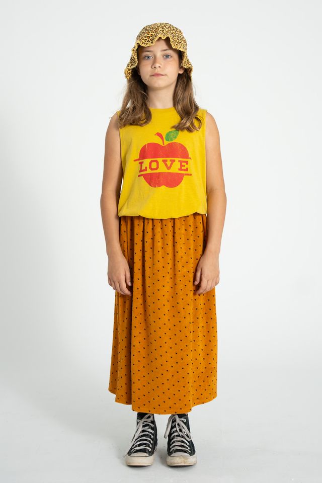 Apple Print Top | Mustard