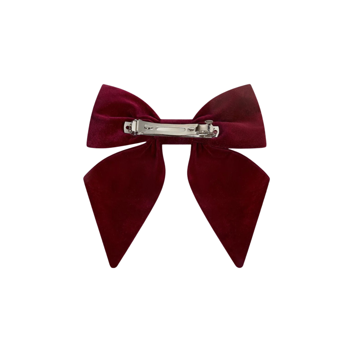 Velvet Large Long Bow Clip | Burgundy