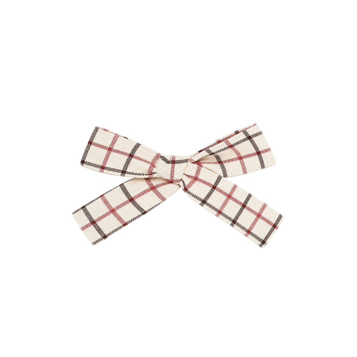 Soft Ribbon Bow Clip | Caramel Check