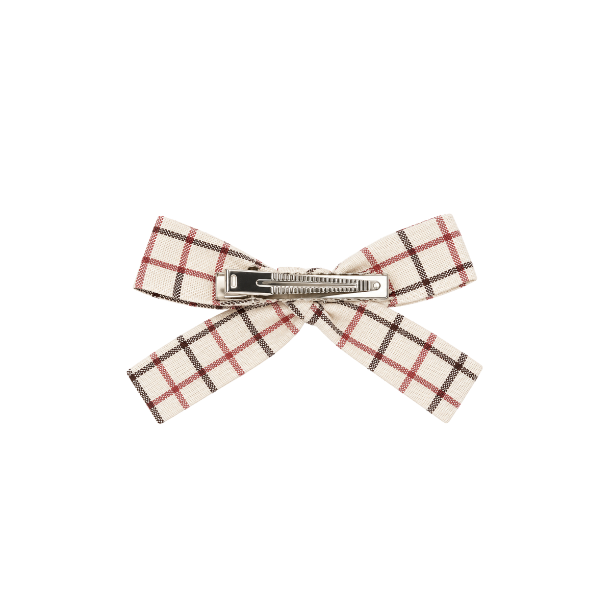 Soft Ribbon Bow Clip | Caramel Check