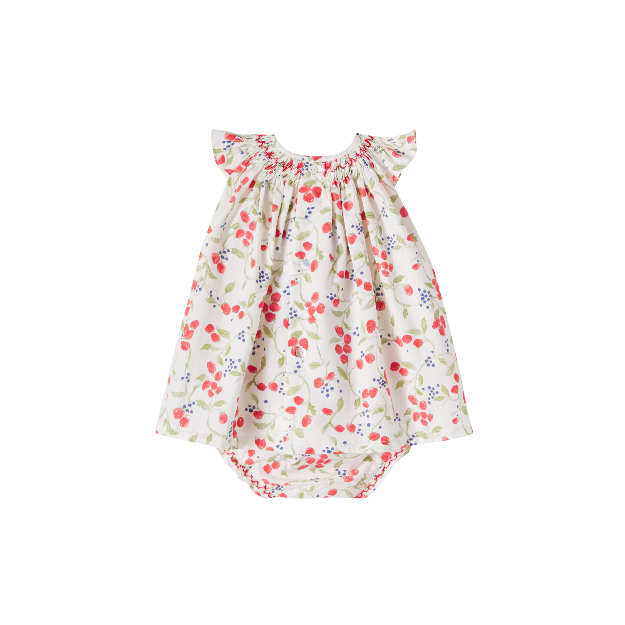 Renata Baby Smocked Set | Strawberry Floral