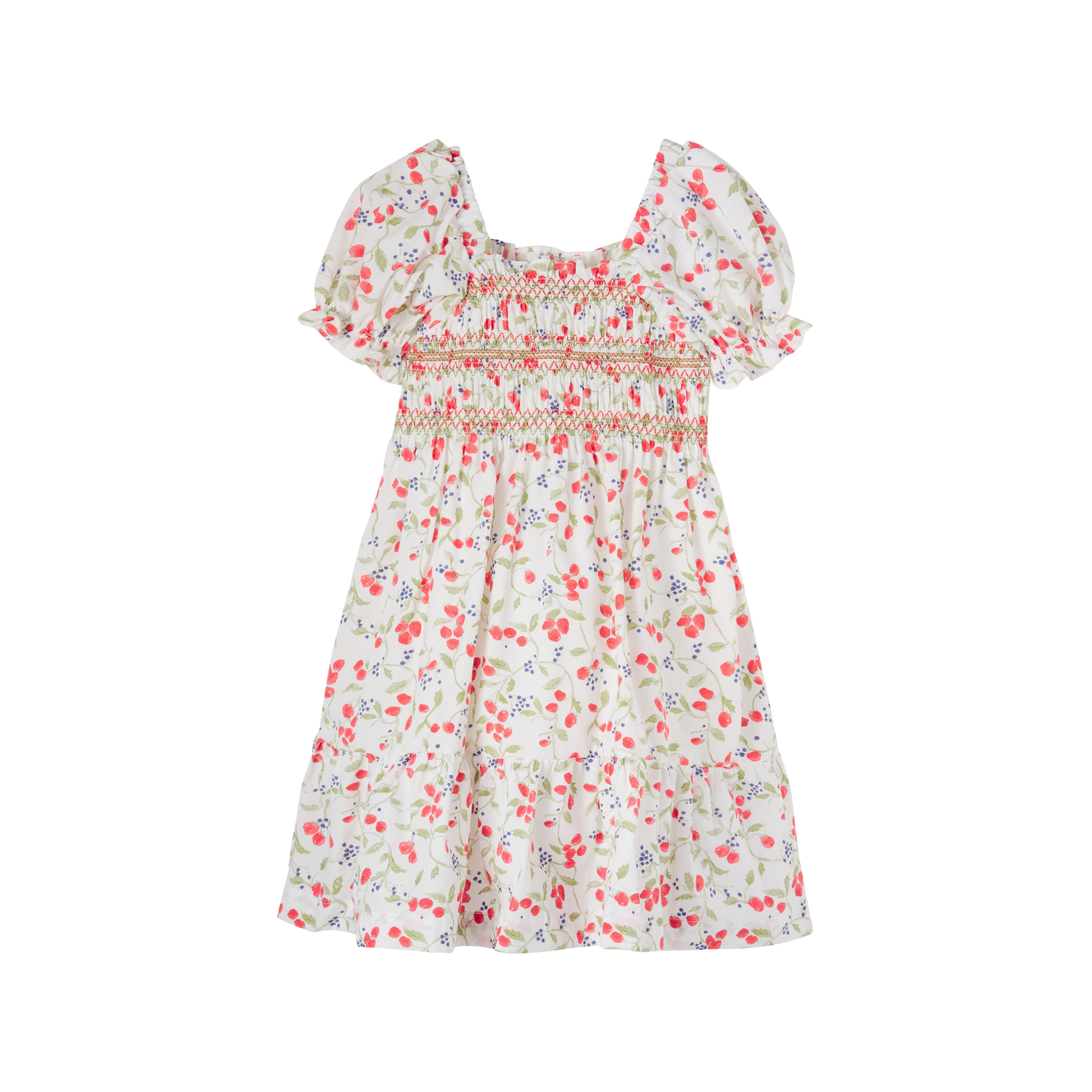 Elara Smocked Dress | Strawberry Floral