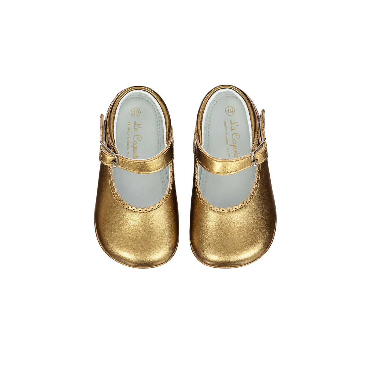 Leather Baby Mary Jane Shoes | Bronze