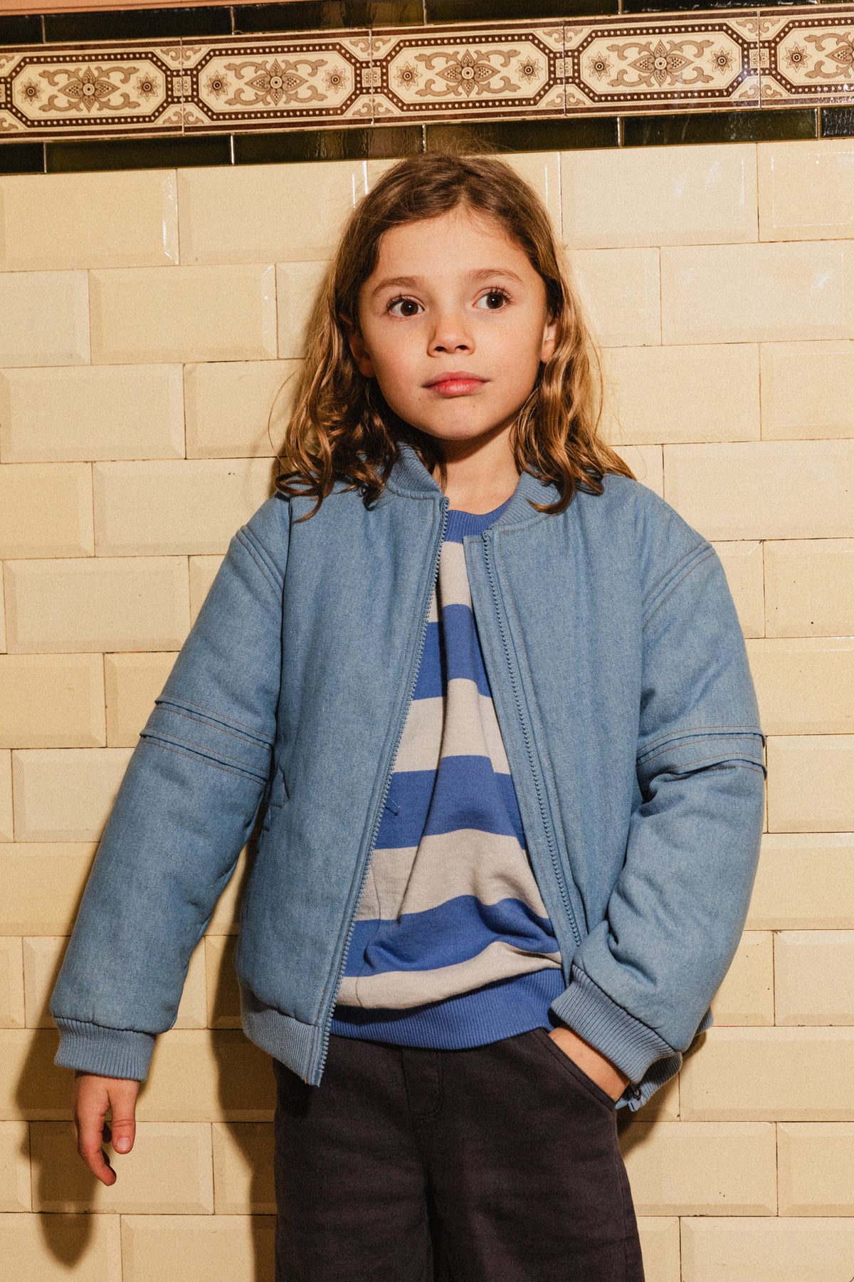 Leone Long Sleeve T-shirt | Blue Stripe
