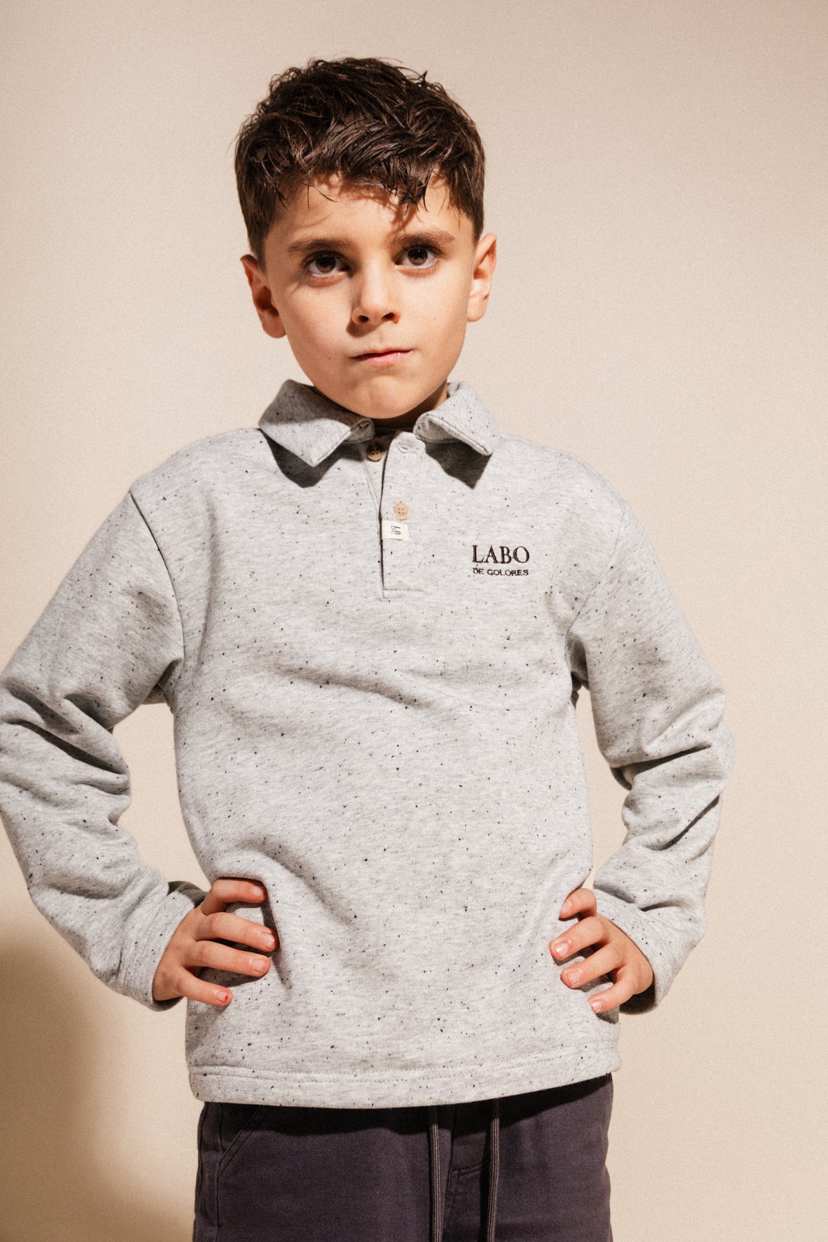 Lino Polo T-shirt | Grey Melange