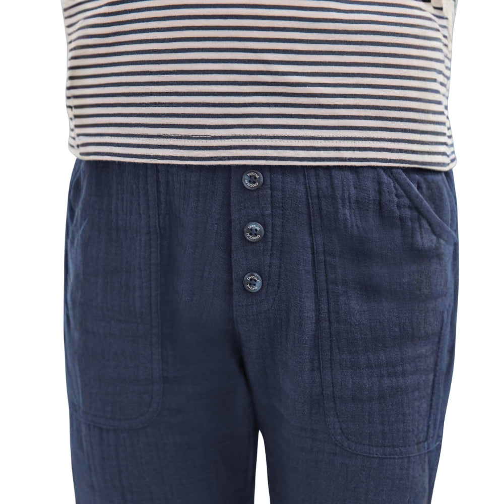 Muslin Trousers | Navy Cotton