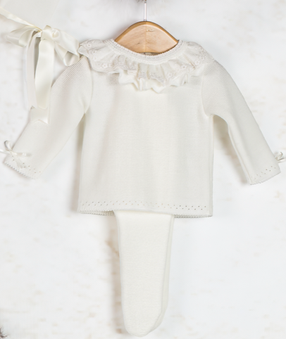 Ivory Knit Two Piece Babygrow