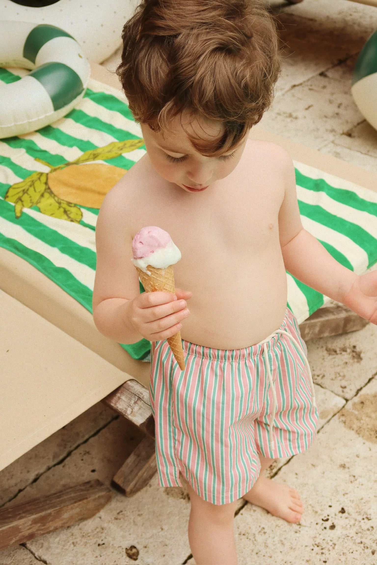 Asnou Swim Shorts | Blush Stripe