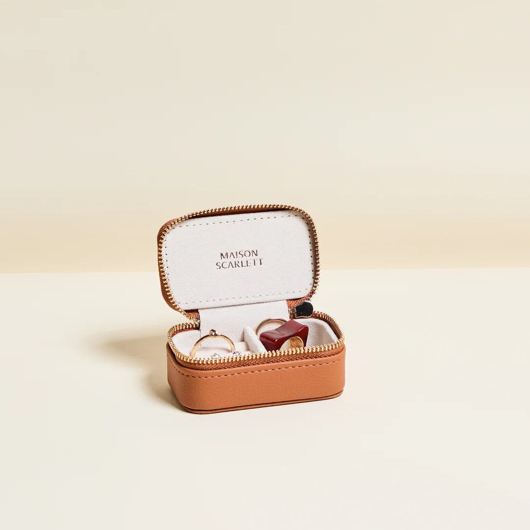 Marie Mini Leather Travel Jewelry Box