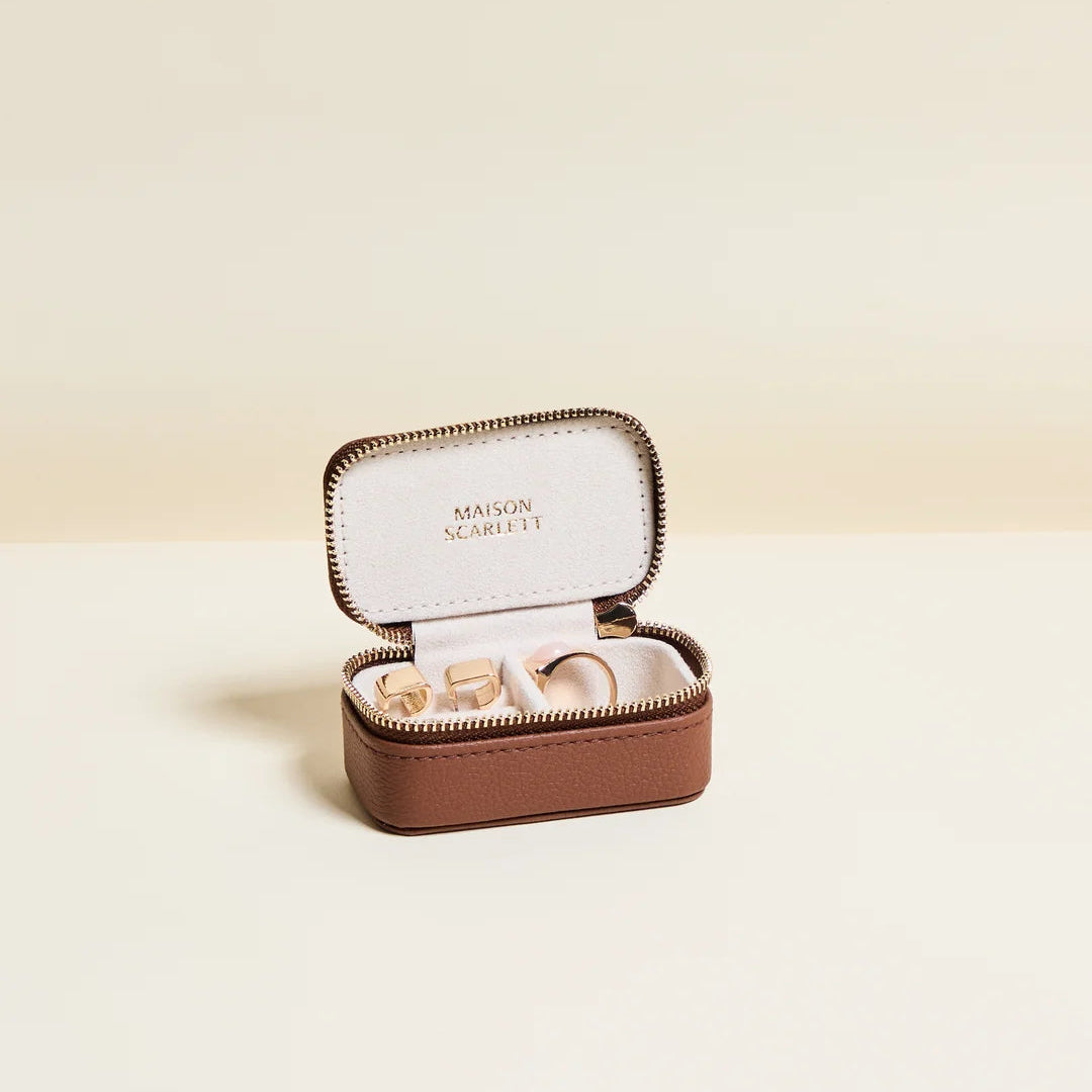 Marie Mini Leather Travel Jewelry Box