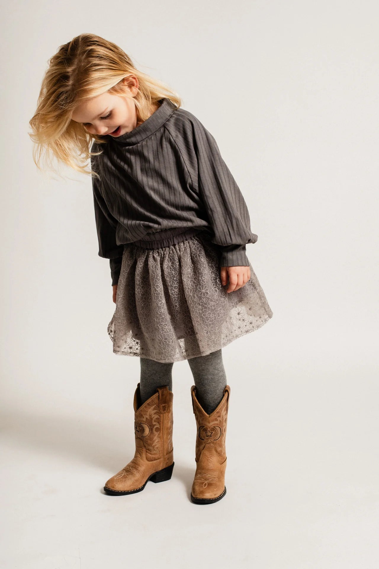 Fey Tulle Skirt | Grey Steel