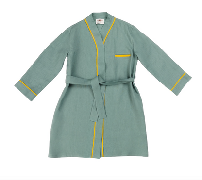 Olive Linen Robe