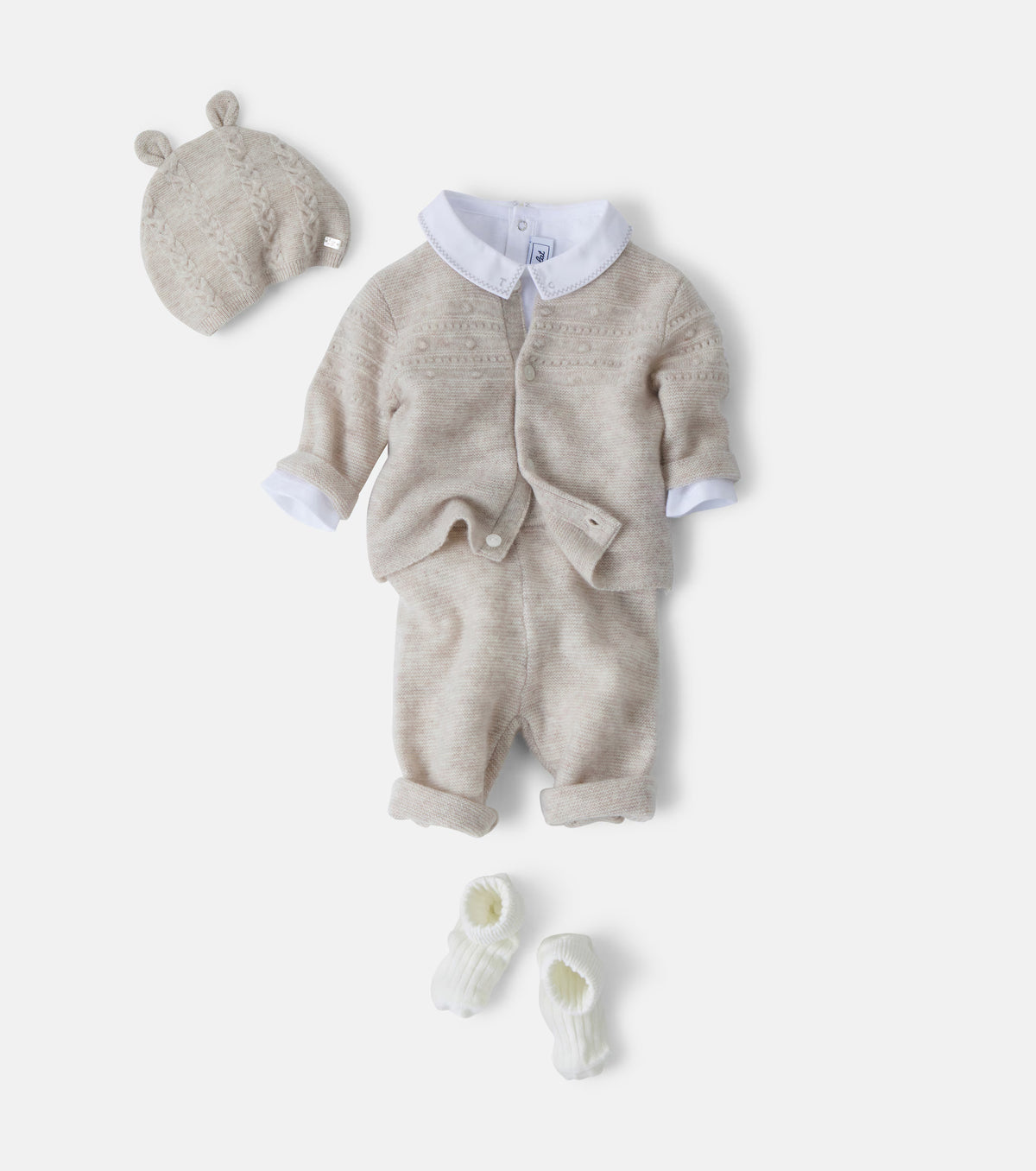 Embroidered Collar Romper | White