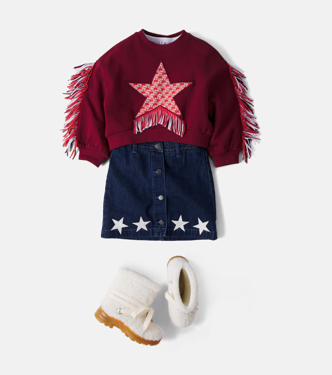Star Fringe Sweatshirt | Maroon