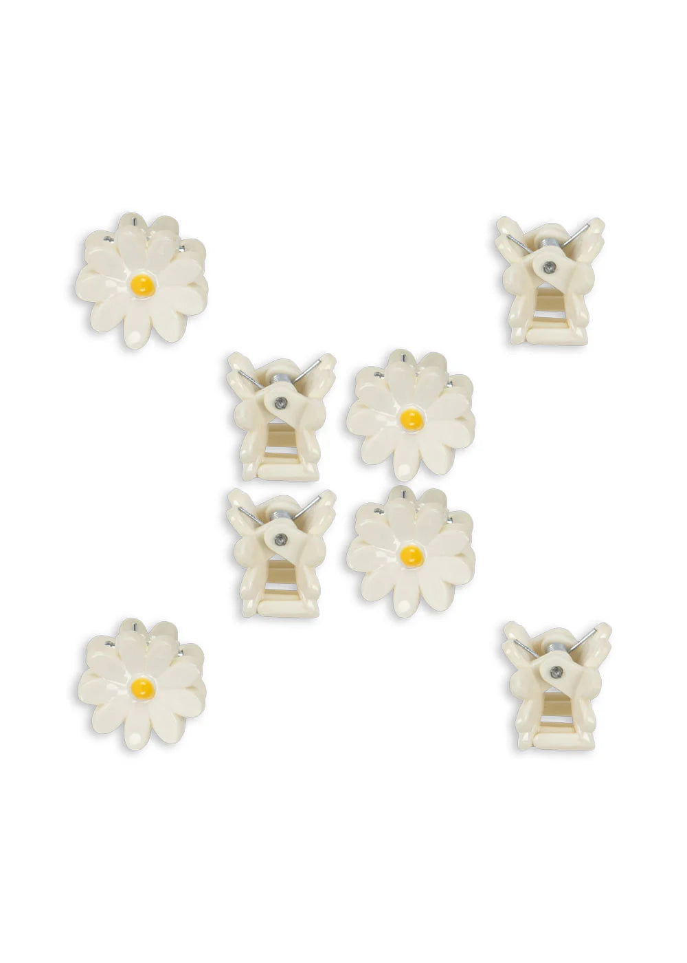 8 Pack Daisy Mini Hair Claws | Antique White