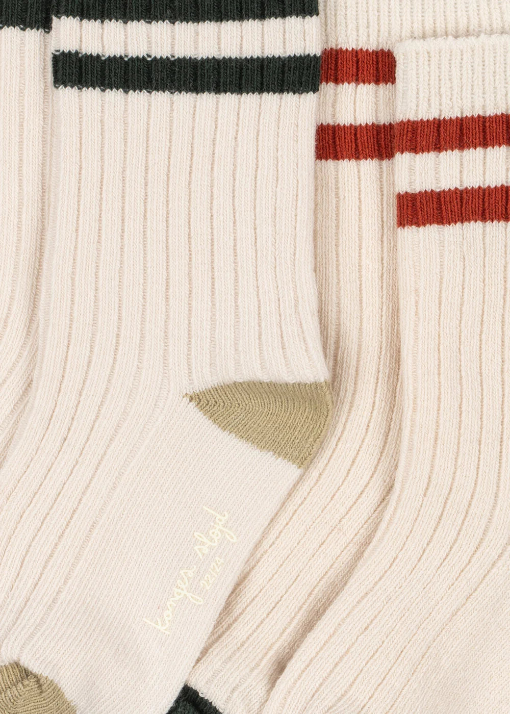 Rib Socks 2 Pack | Green Stripe