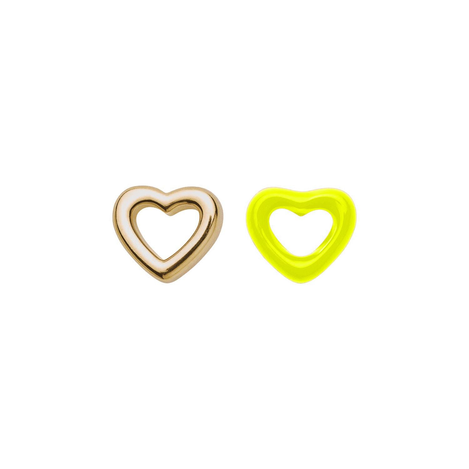 Yellow Gold Heart Earrings