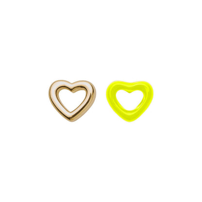 Yellow Gold Heart Earrings