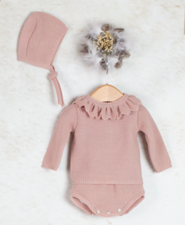 Baby Girls Pink Knit Shorts Set