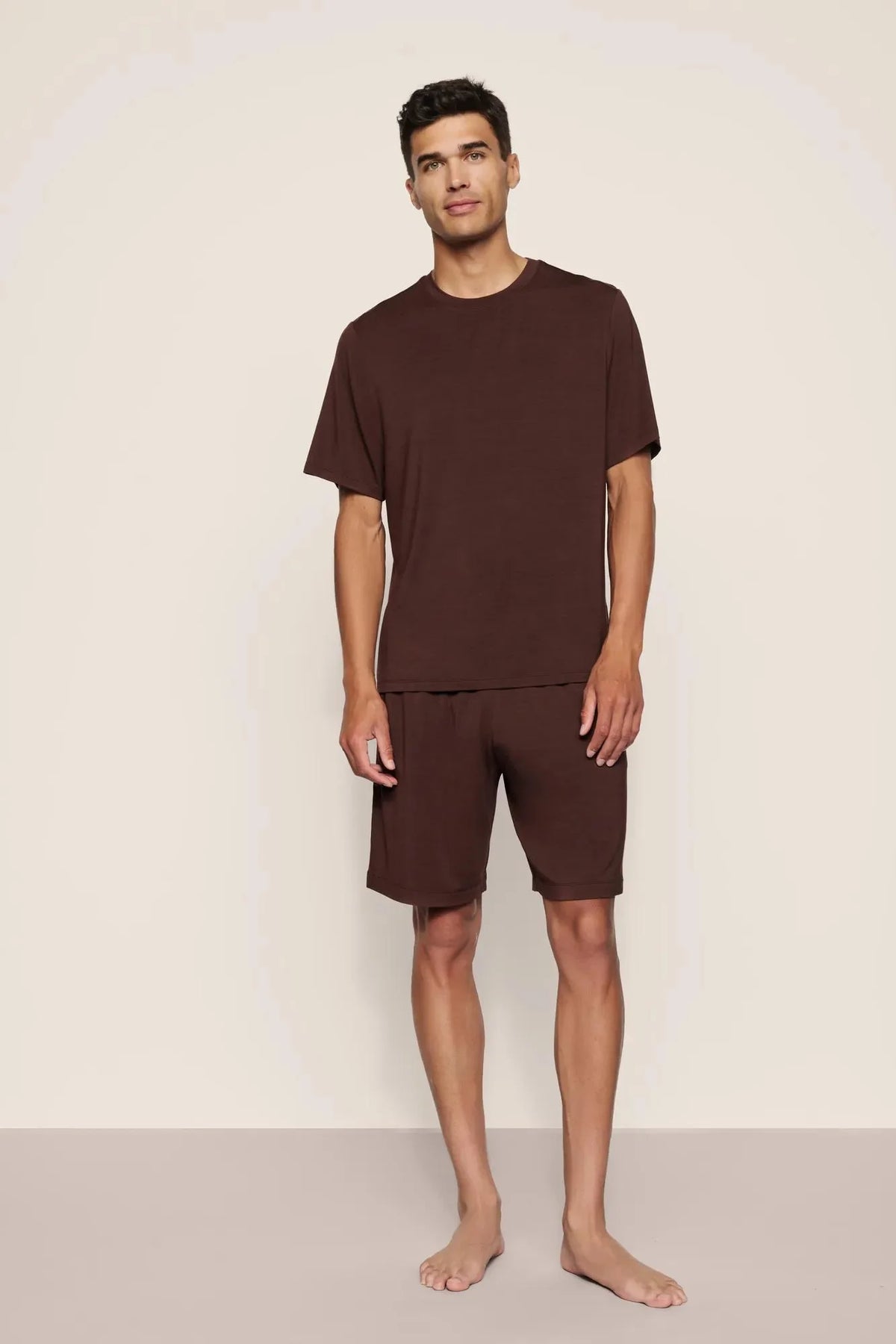 Mens Henry Short PJ Set | Chocolate