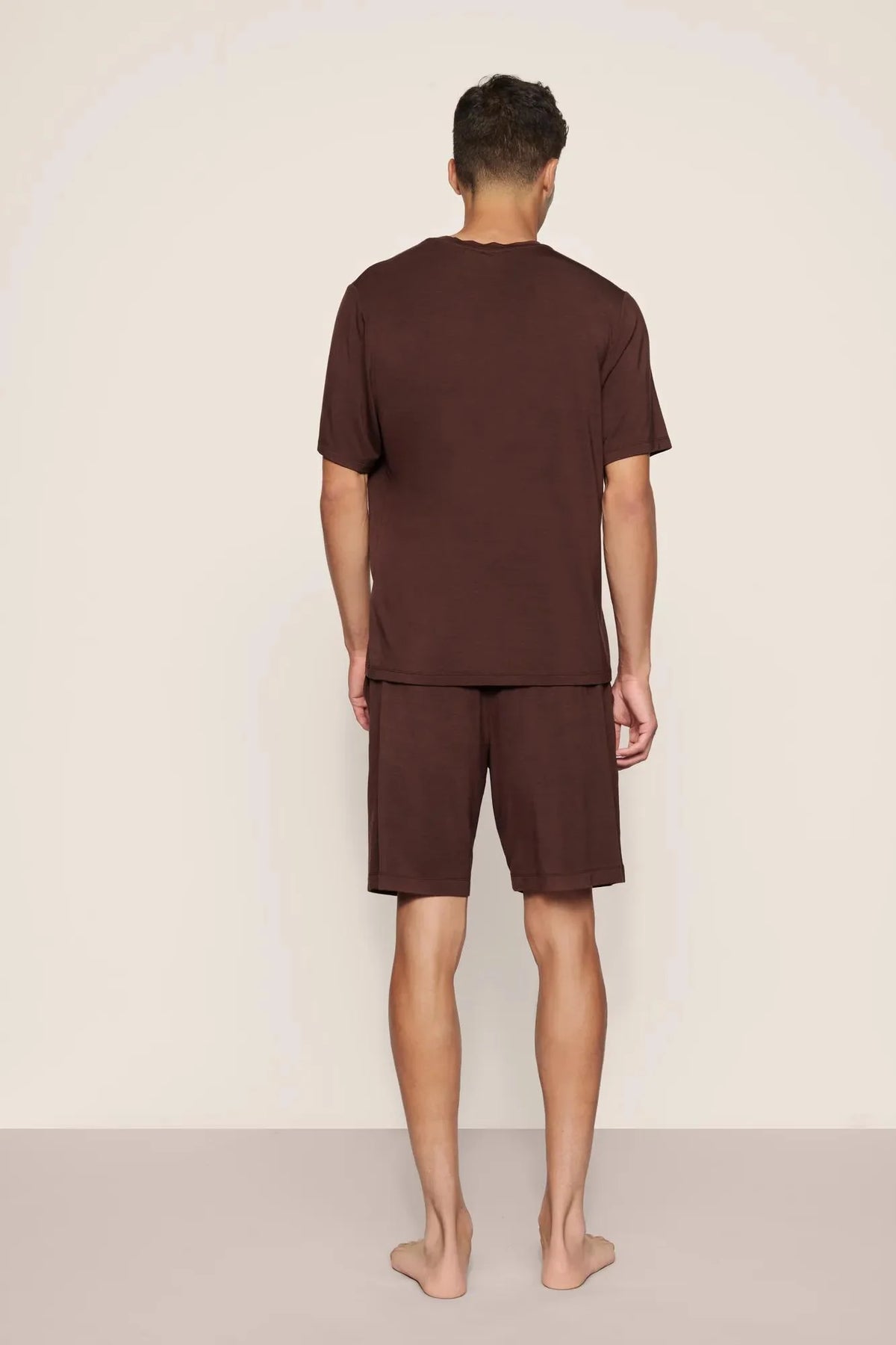 Mens Henry Short PJ Set | Chocolate