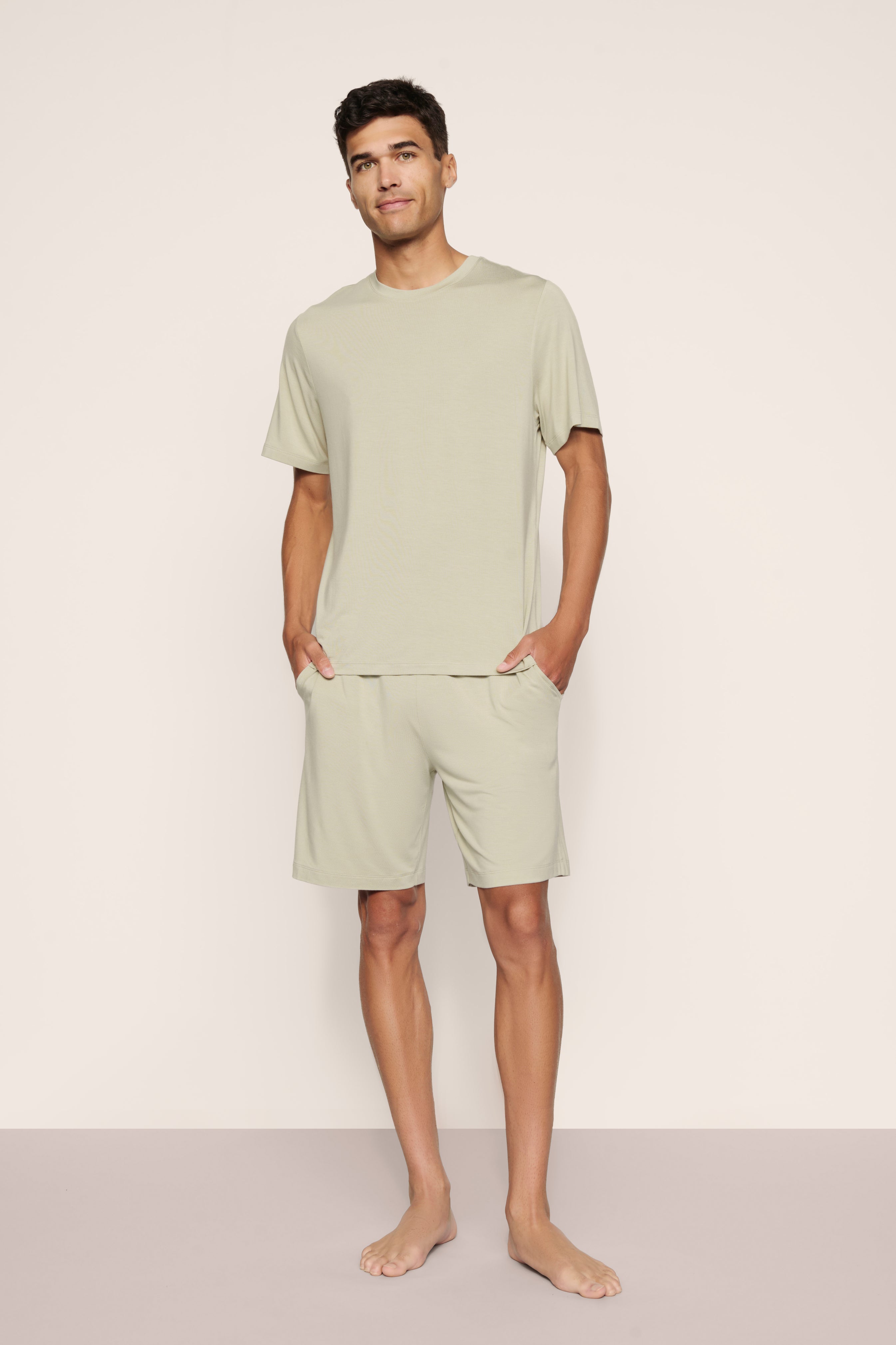 Mens Henry Short PJ Set | Sandstone
