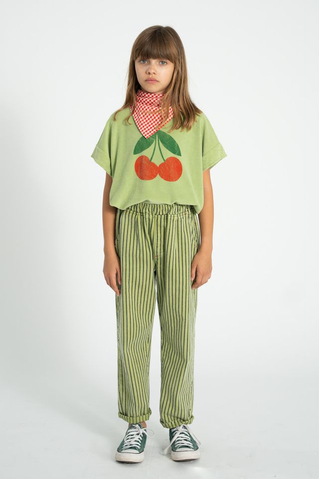 Cherry Print T-Shirt | Light Olive