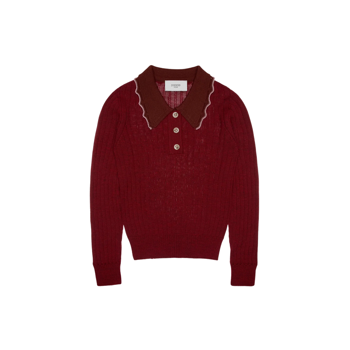 Harriet Merino Wool Polo T-Shirt | Red