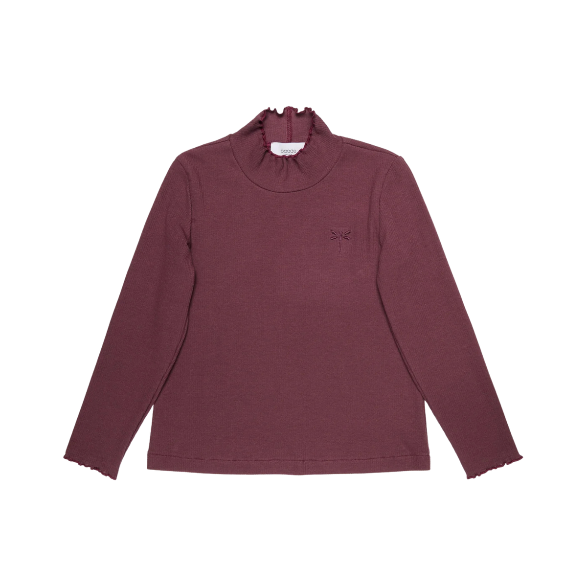 Dragonfly Cotton Turtleneck | Aubergine Purple