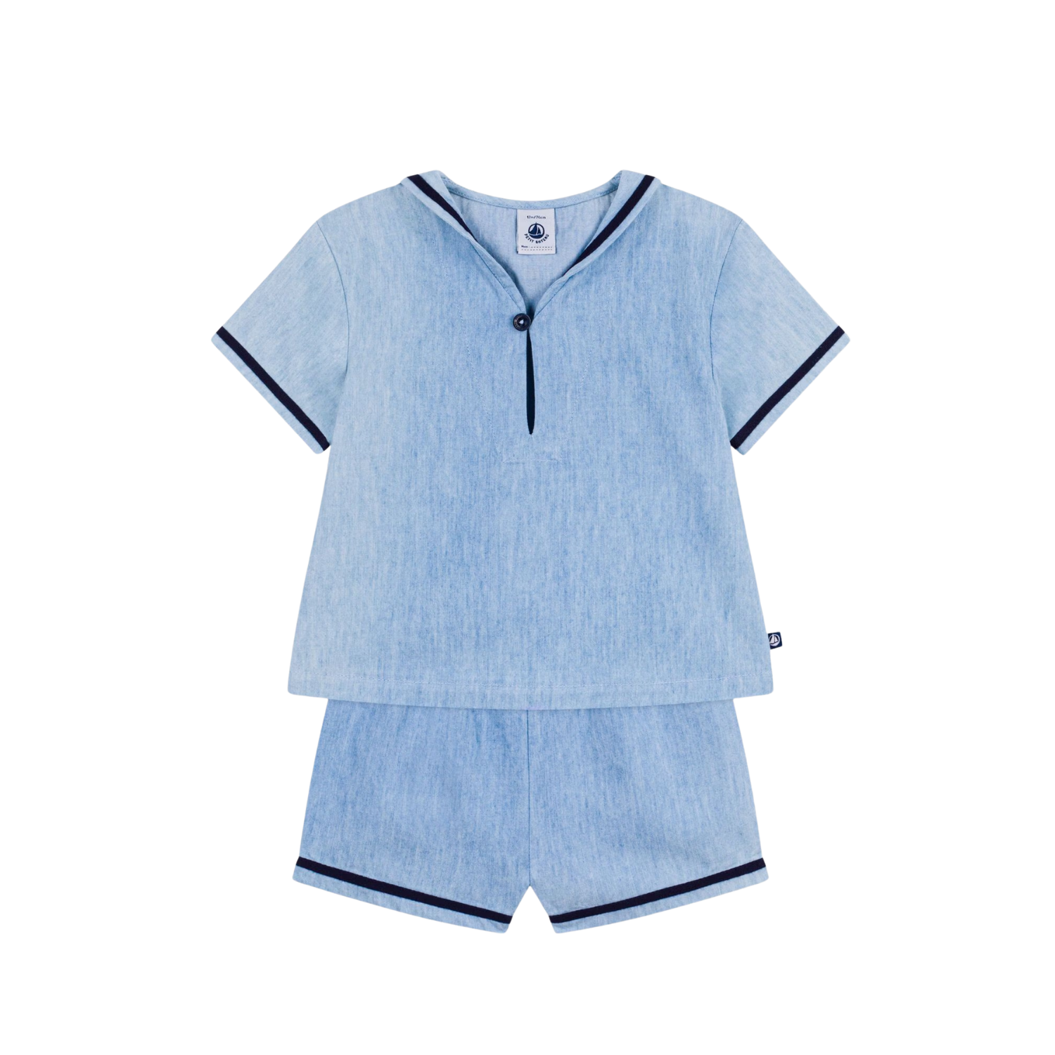 Chambray Baby Set | Blue