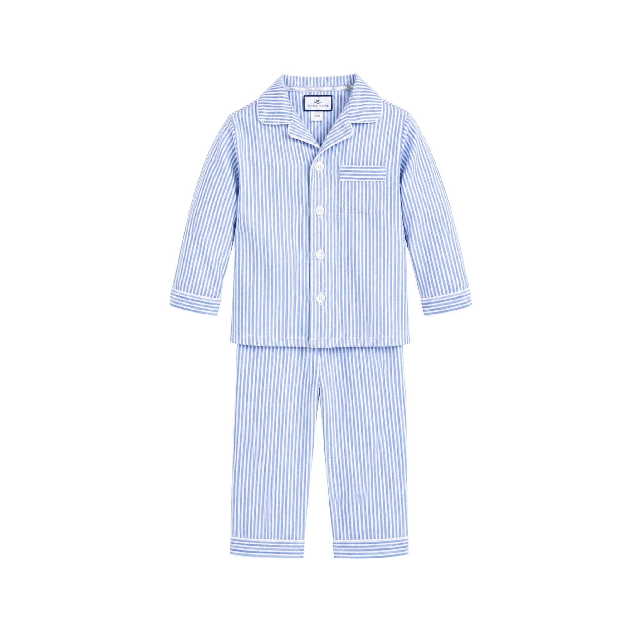 Twill Pajama Set | French Blue Heritage Stripe