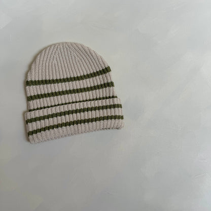 Olive Striped Noa Beanie