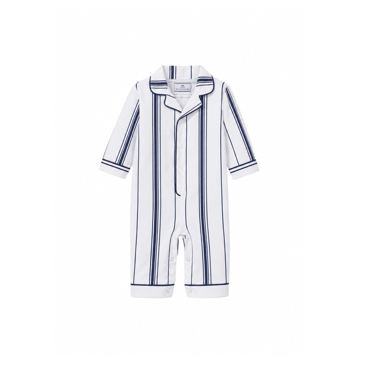 Twill Classic Romper | Navy Parlor Stripe