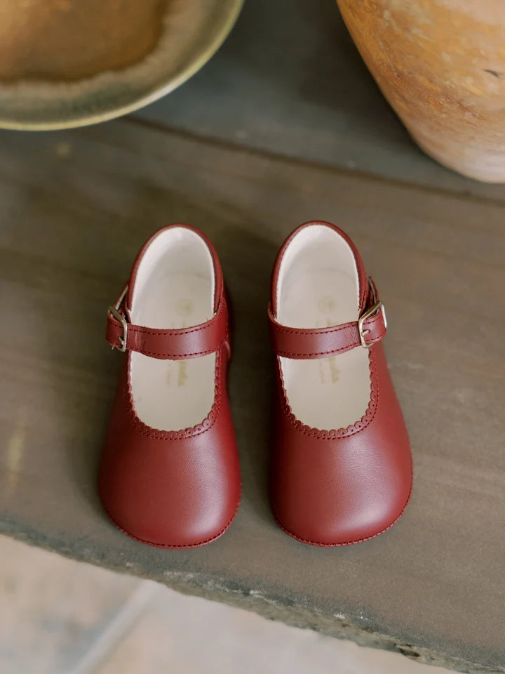 Leather Mary Jane Shoes | Burgundy