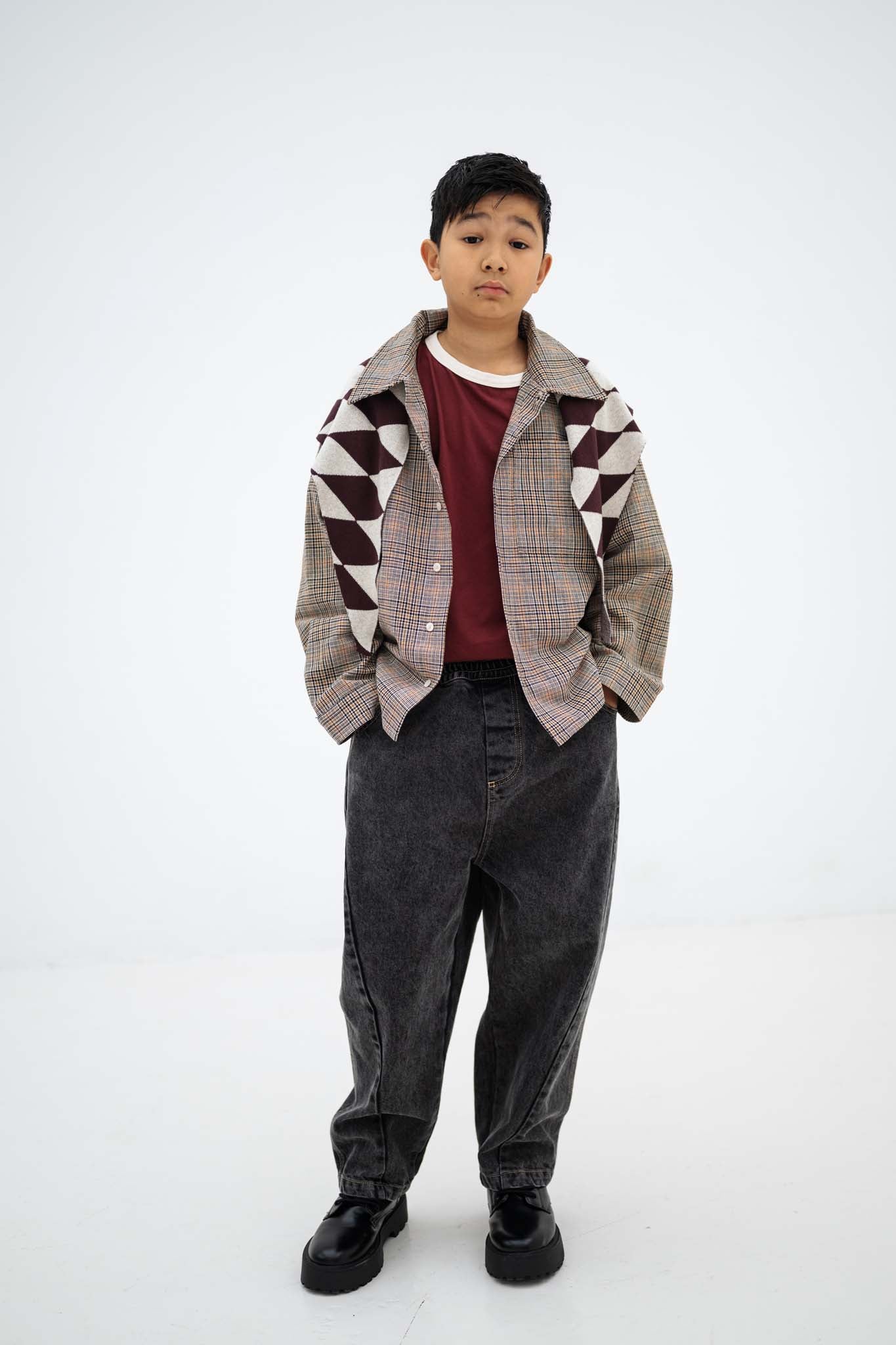 Shirt | Taupe Mini Check