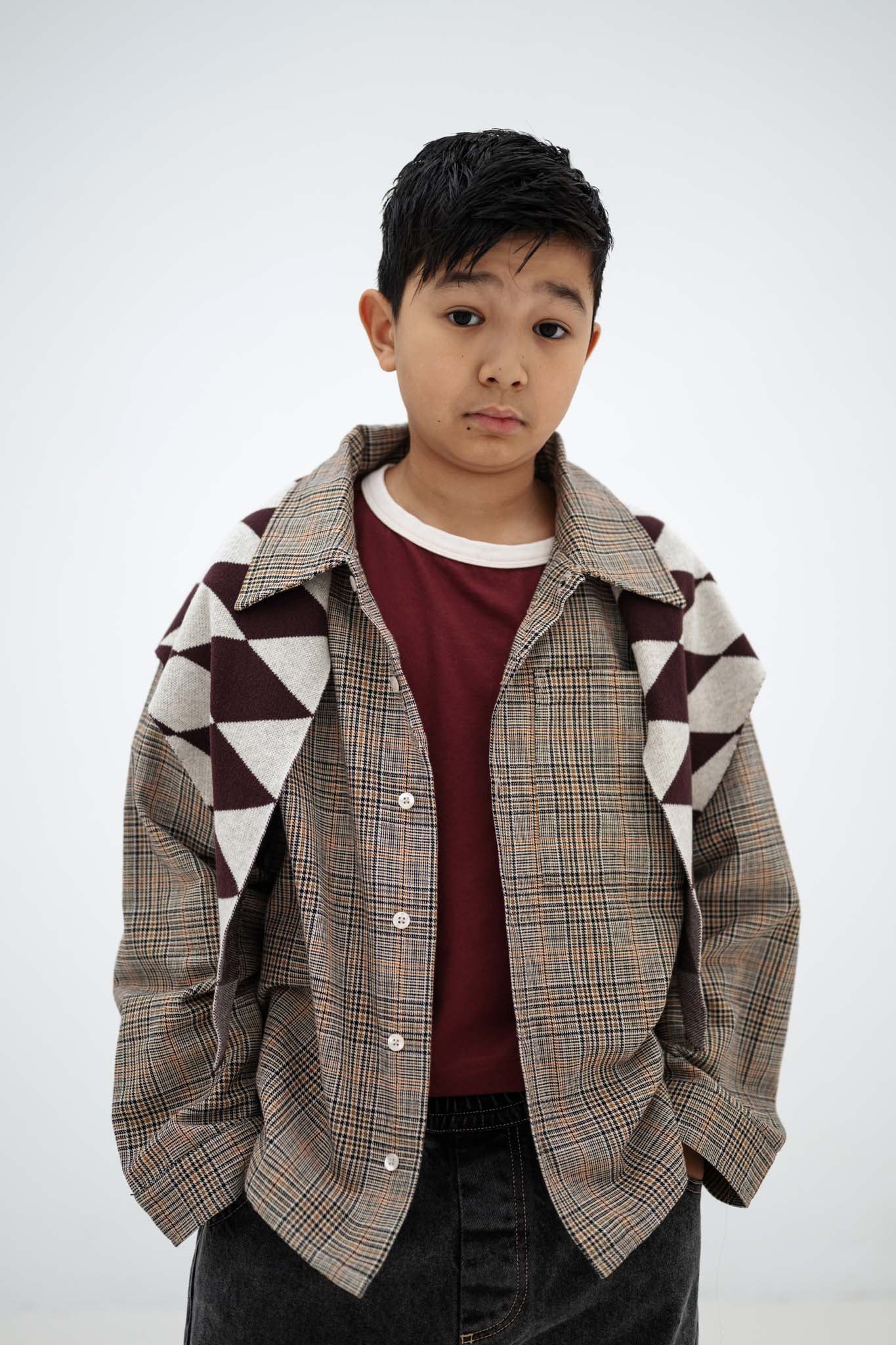 Shirt | Taupe Mini Check