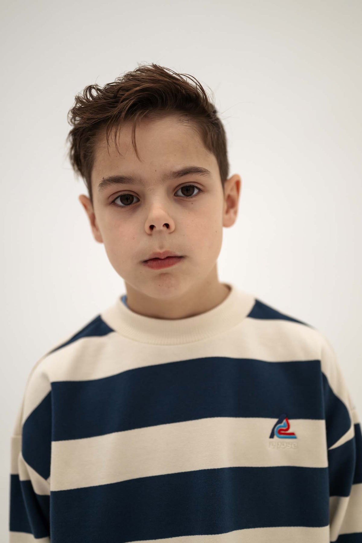 Boxy Sweater | Eclipse Blue Block Stripe