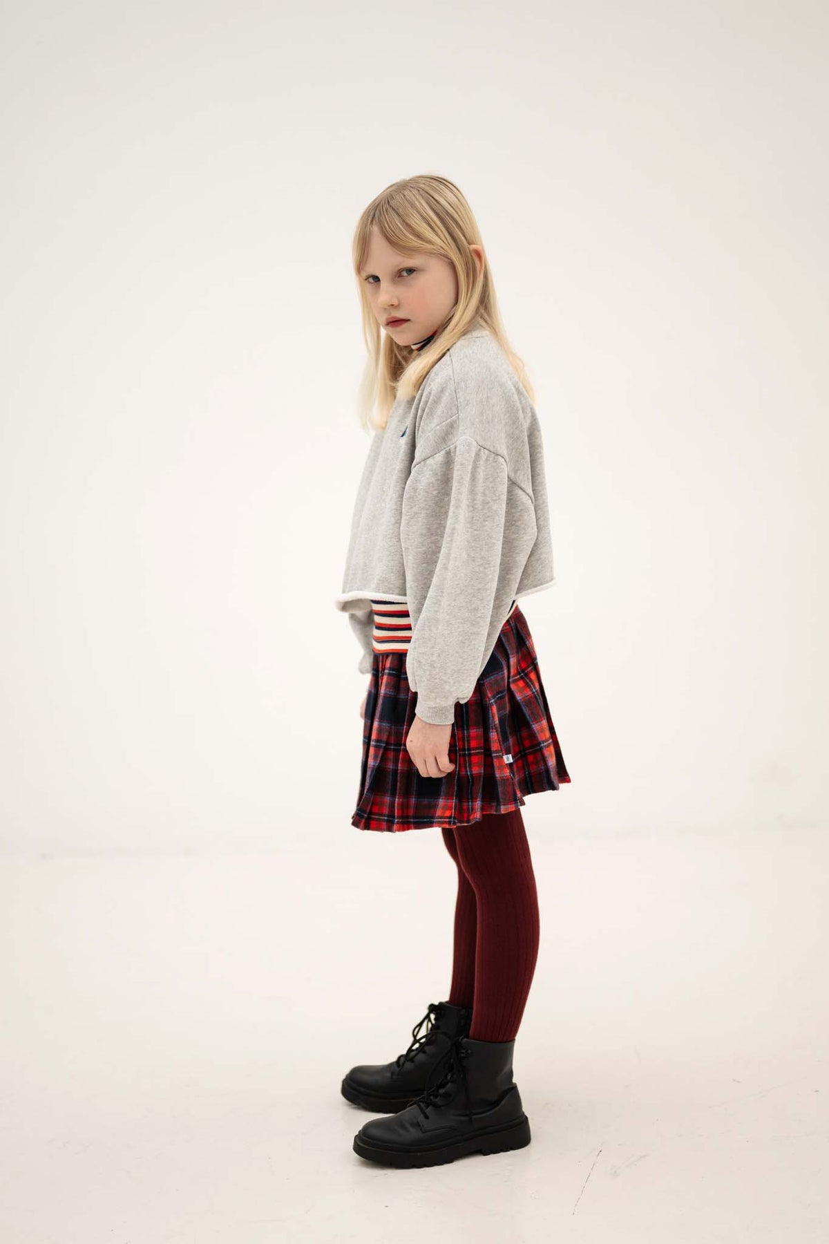 Plisse Skirt | Firecracker Horizon Check