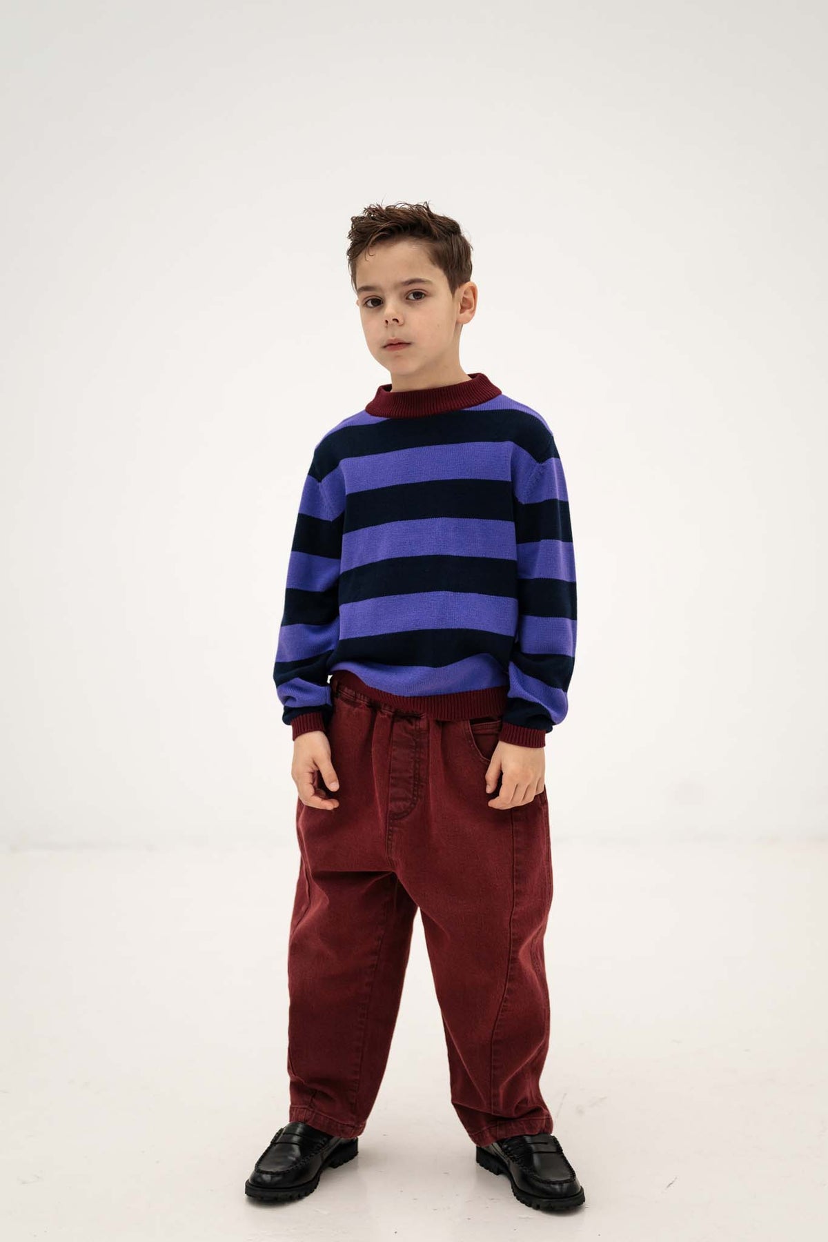Knit Crew Sweater | Orchid Blue Block Stripe
