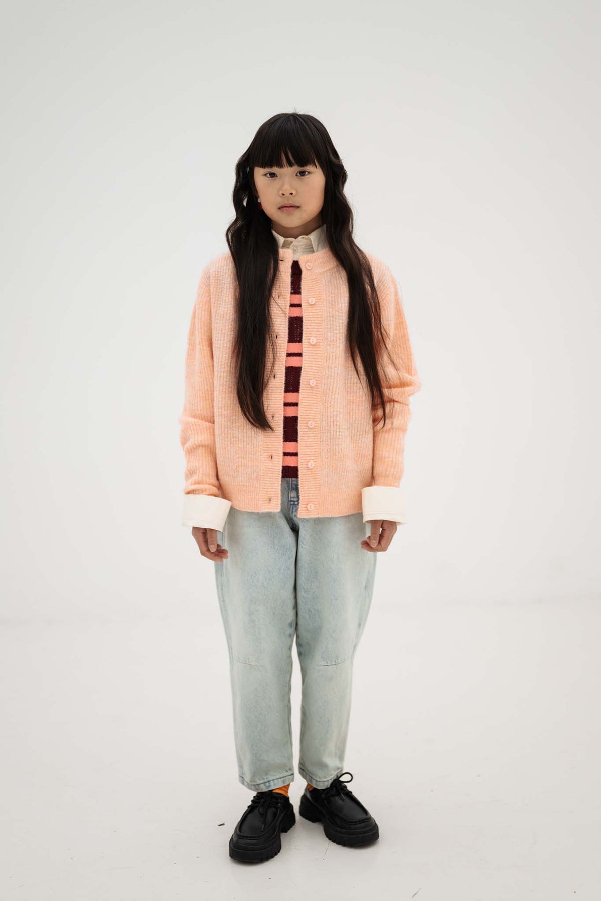 Knit Cardigan | Light Cheeky Flamingo