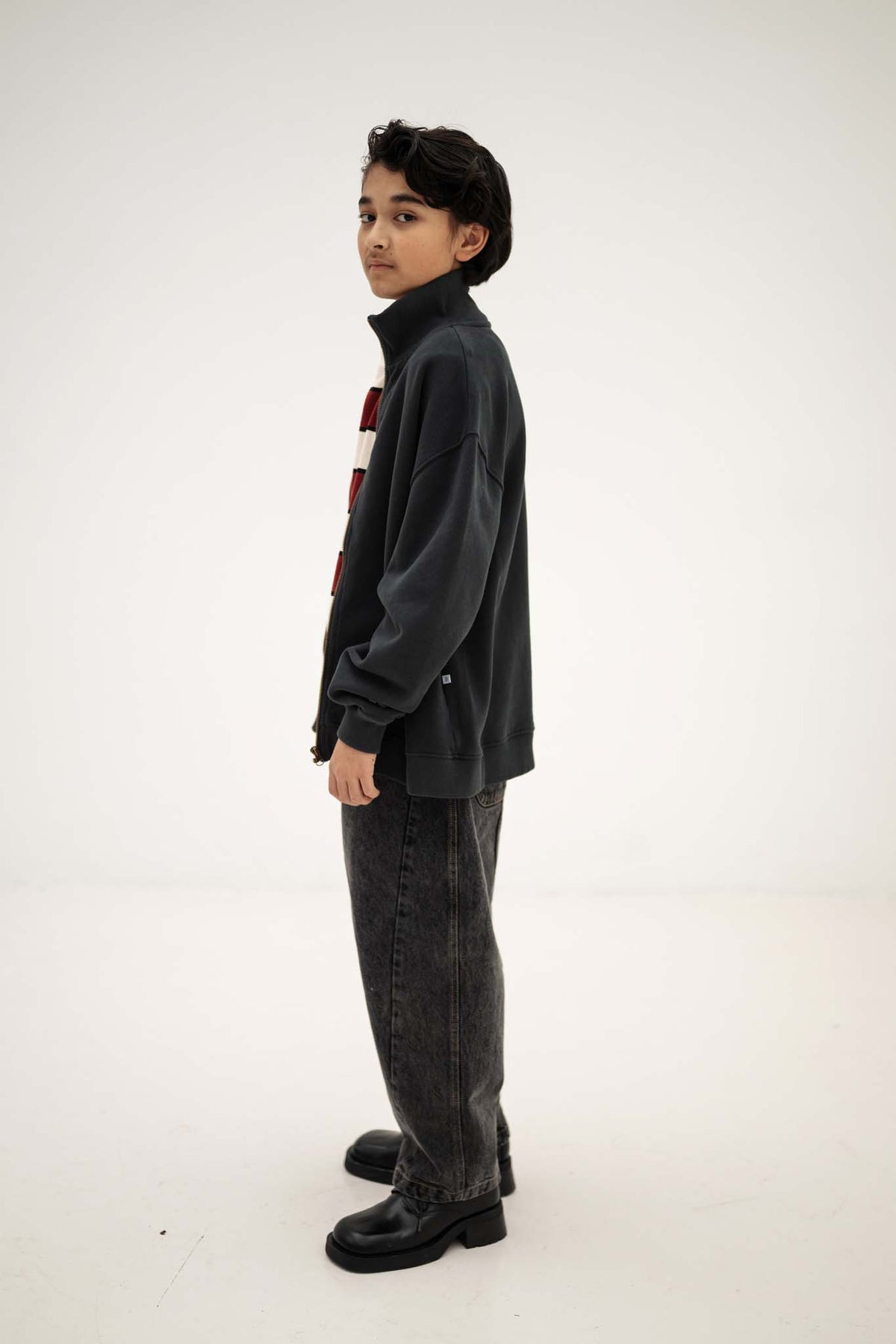 Zip Up Sweater | Moonless Night Black