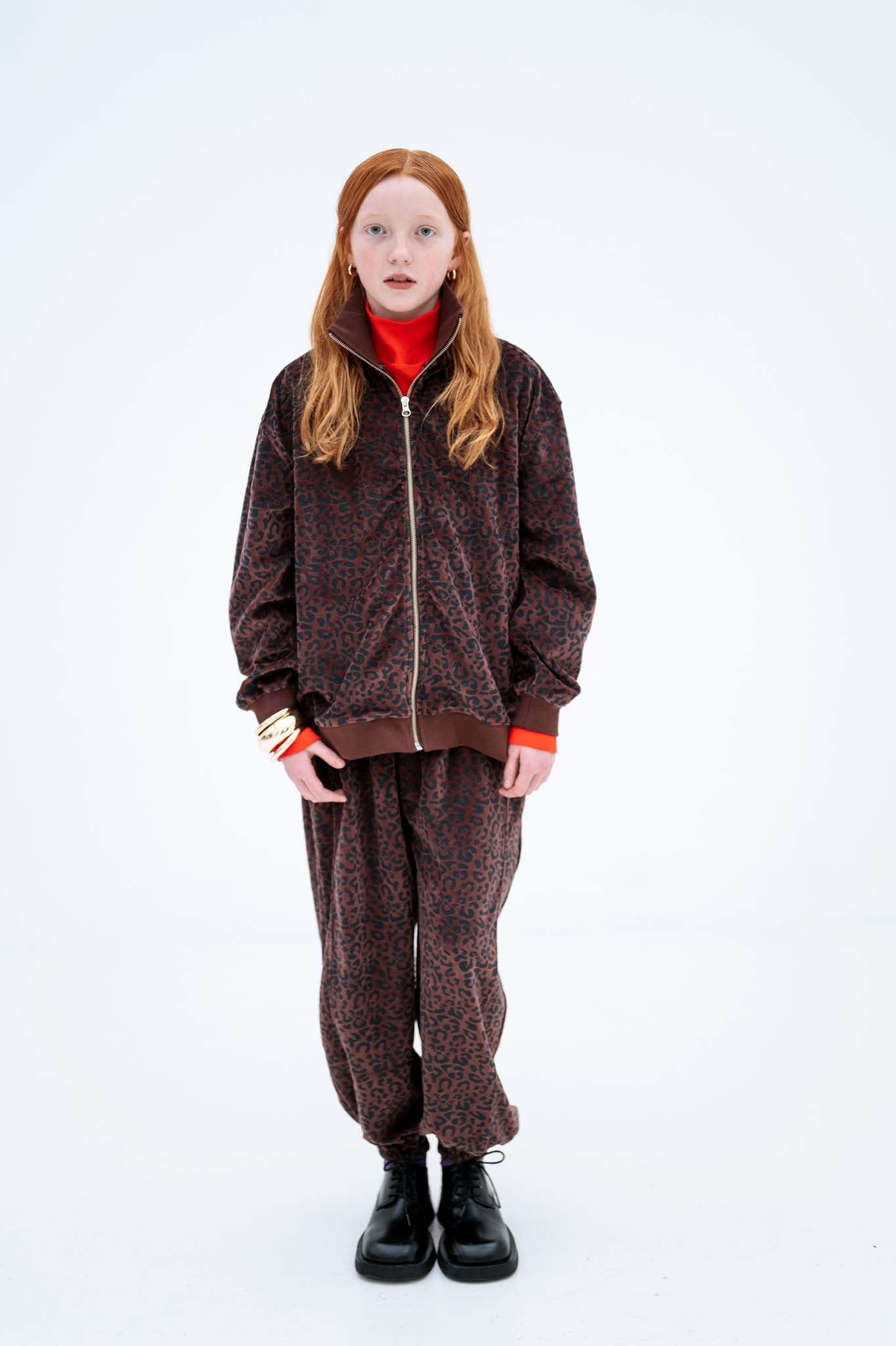 Zip Up Sweater | Chocolate Leopard