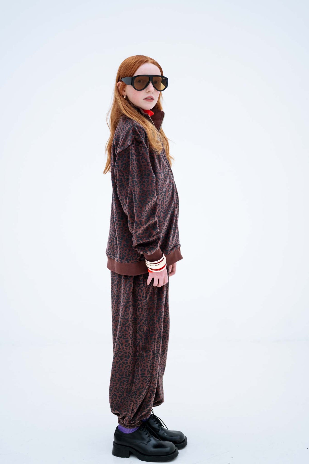 Zip Up Sweater | Chocolate Leopard