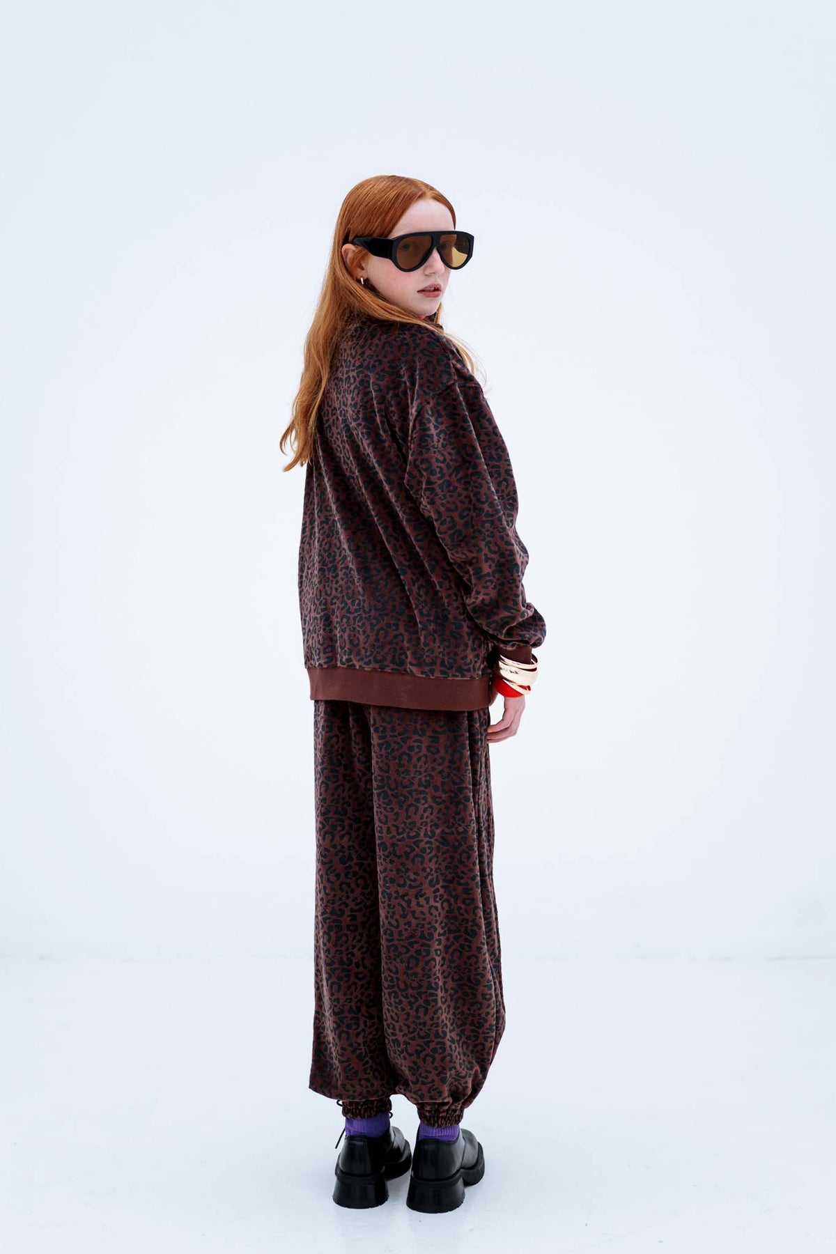 Zip Up Sweater | Chocolate Leopard
