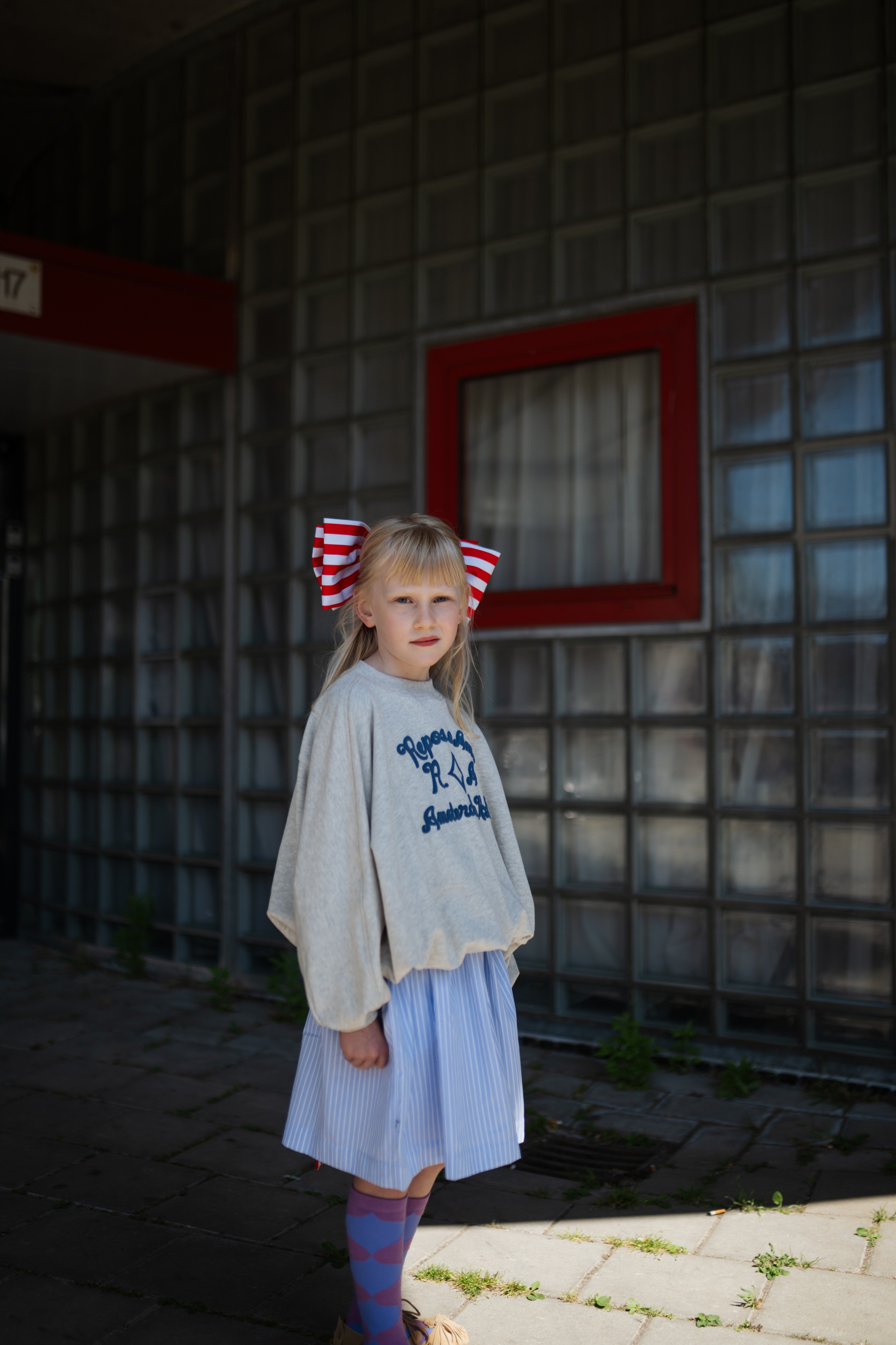 Button Down Skirt | Oxford Stripe